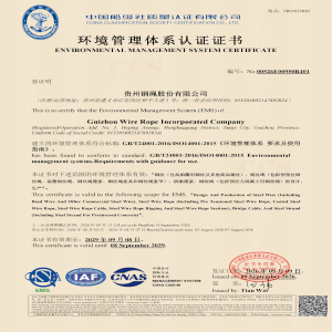环境管理体系认证证书